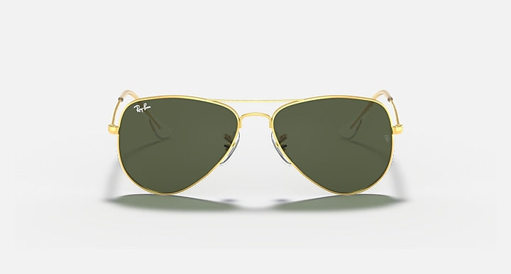 Ray-Ban AVIATOR EXTRA SMALL Arista Gold with G-15 Green Solid Color lenses - Front