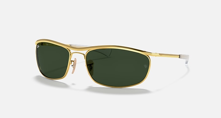 Ray-Ban OLYMPIAN I DELUXE Arista Gold with G-15 Green Solid Color lenses - Quarter