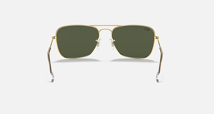 Ray-Ban CARAVAN Arista Gold with G-15 Green Solid Color lenses - Back