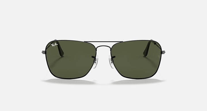 Ray-Ban CARAVAN Gunmetal with G-15 Green Solid Color lenses - Front