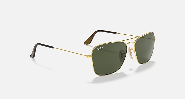 Ray-Ban CARAVAN Arista Gold with G-15 Green Solid Color lenses - Alternative