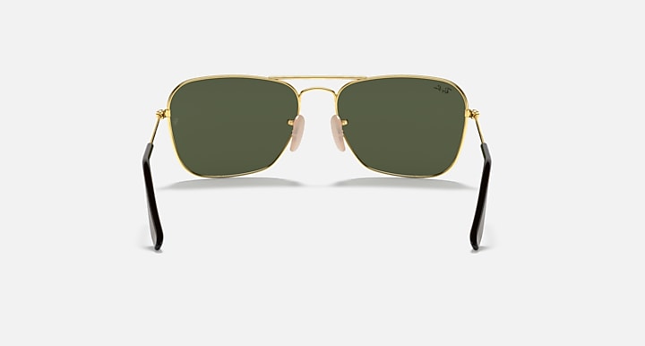 Ray-Ban CARAVAN Arista Gold with G-15 Green Solid Color lenses - Back