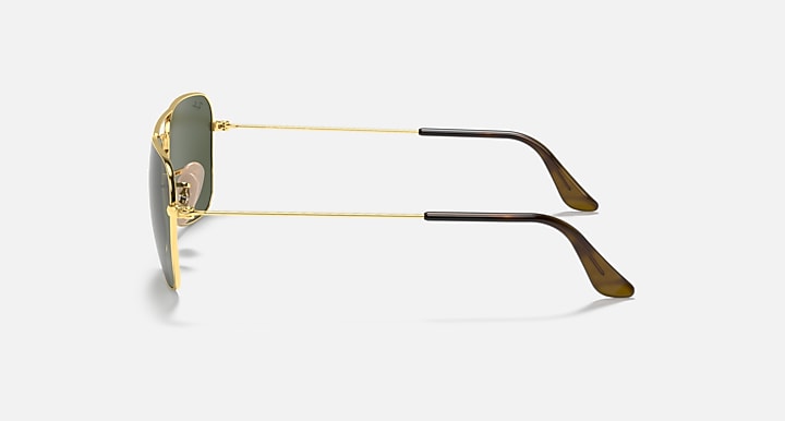 Ray-Ban CARAVAN Arista Gold with G-15 Green Solid Color lenses - Lateral