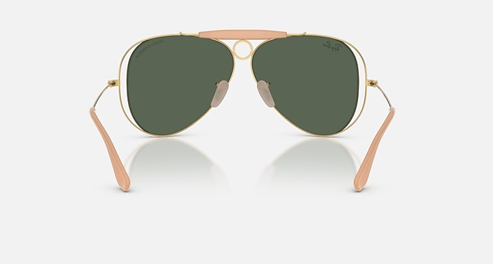 Ray-Ban THE SHOOTER BY DOLCE&GABBANA Arista Gold with Dark Green Solid Color lenses - Back