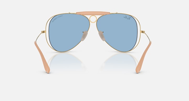 Ray-Ban THE SHOOTER BY DOLCE&GABBANA Arista Gold with Light Blue Solid Color lenses - Back
