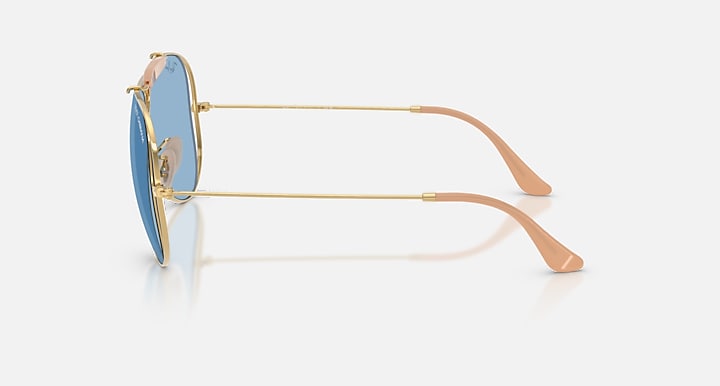 Ray-Ban THE SHOOTER BY DOLCE&GABBANA Arista Gold with Light Blue Solid Color lenses - Lateral