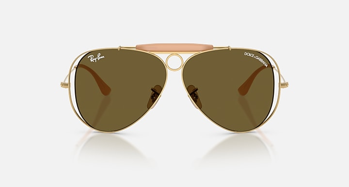 Ray-Ban THE SHOOTER BY DOLCE&GABBANA Arista Gold with Dark Brown Solid Color lenses - Front
