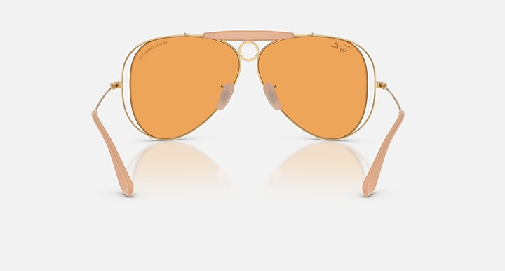 Ray-Ban THE SHOOTER BY DOLCE&GABBANA Arista Gold with Orange Solid Color lenses - Back