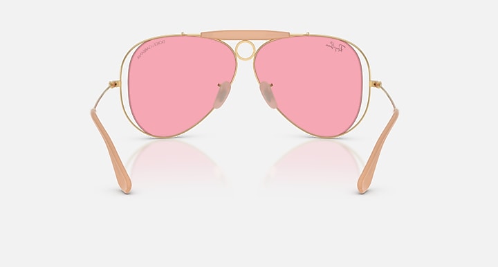 Ray-Ban THE SHOOTER BY DOLCE&GABBANA Arista Gold with Pink Solid Color lenses - Back