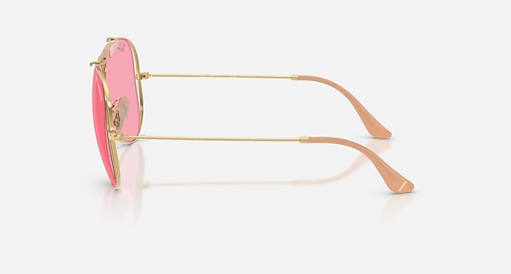 Ray-Ban THE SHOOTER BY DOLCE&GABBANA Arista Gold with Pink Solid Color lenses - Lateral