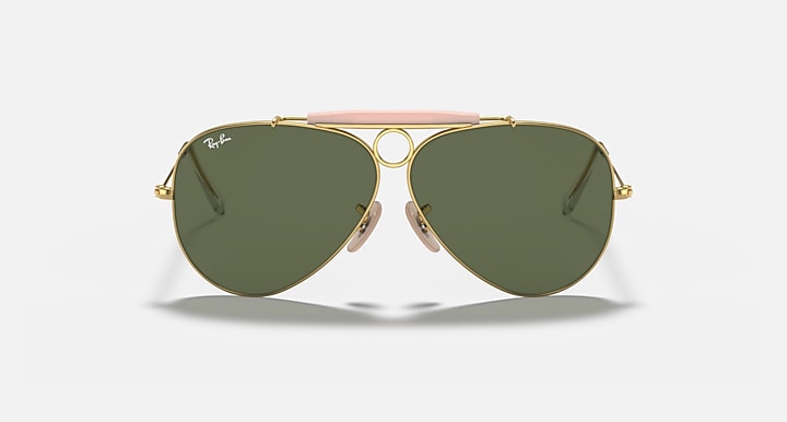 Ray-Ban SHOOTER Arista Gold with G-15 Green Solid Color lenses - Front