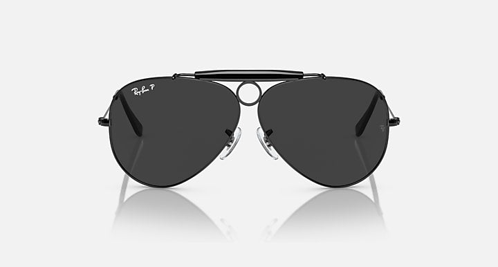 Ray-Ban SHOOTER RELOADED Black with Black Polarized Solid Color lenses - Front