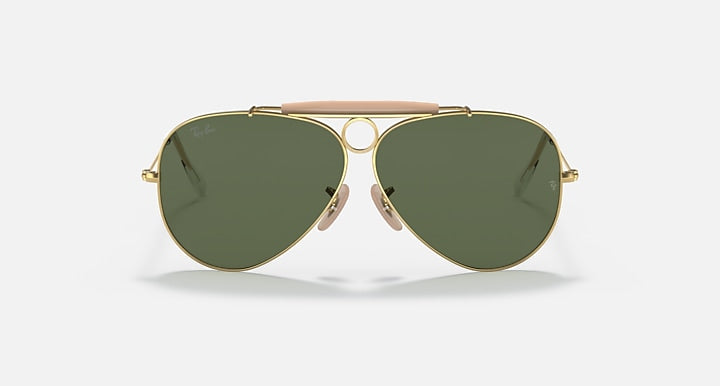 Ray-Ban SHOOTER Arista Gold with G-15 Green Solid Color lenses - Front