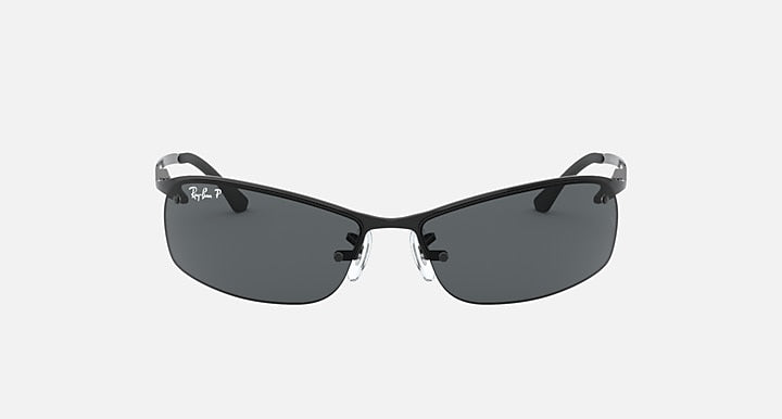 Ray-Ban RB3183 Black with Dark Grey Polarized Solid Color lenses - Front