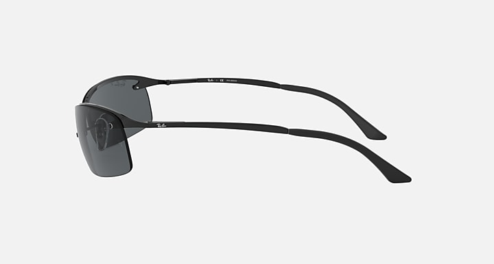 Ray-Ban RB3183 Black with Dark Grey Polarized Solid Color lenses - Lateral