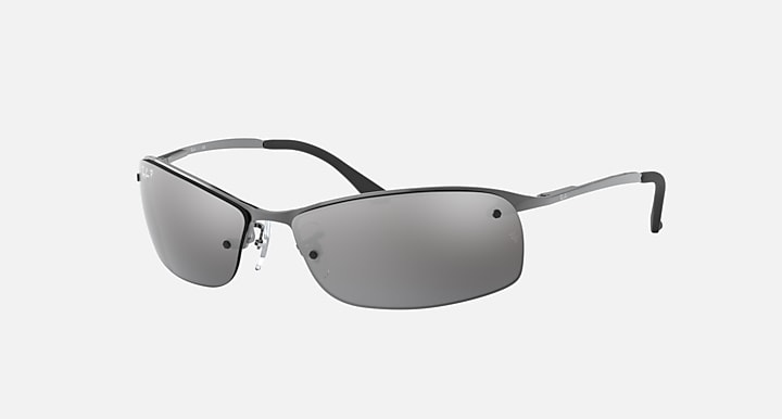 Ray-Ban RB3183 Gunmetal with Silver Polarized Gradient - Mirror lenses - 30