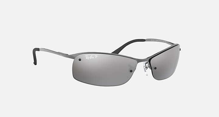 Ray-Ban RB3183 Gunmetal with Silver Polarized Gradient - Mirror lenses - 330