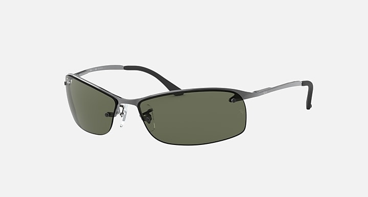 Ray-Ban RB3183 Gunmetal with G-15 Green Polarized Solid Color lenses - 30