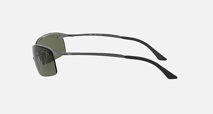 Ray-Ban RB3183 Gunmetal with G-15 Green Polarized Solid Color lenses - Lateral