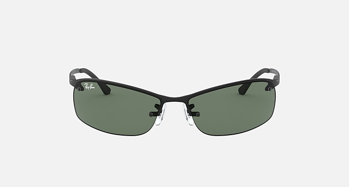Ray-Ban RB3183 Black with Green Solid Color lenses - Front