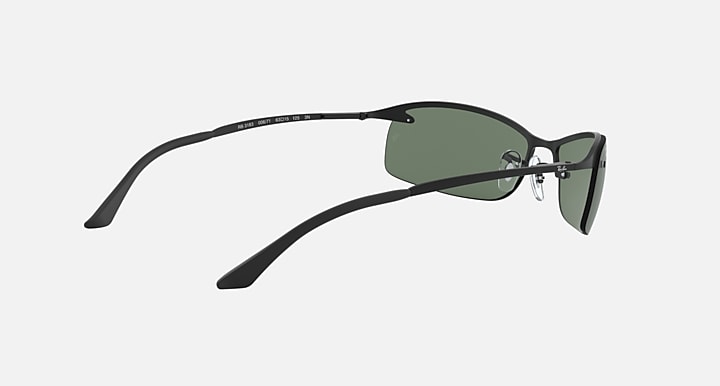 Ray-Ban RB3183 Black with Green Solid Color lenses - 240