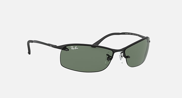Ray-Ban RB3183 Black with Green Solid Color lenses - 330