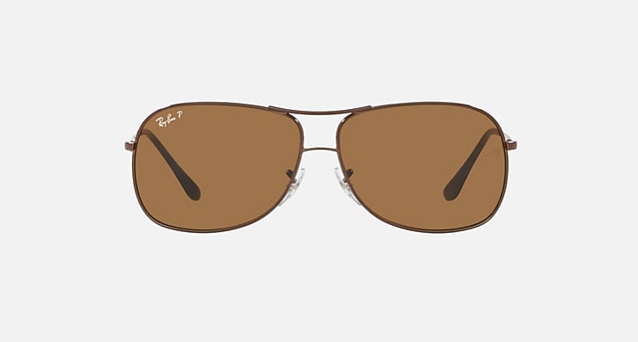 Ray-Ban RB3267 Brown with Brown Polarized Solid Color lenses - Front