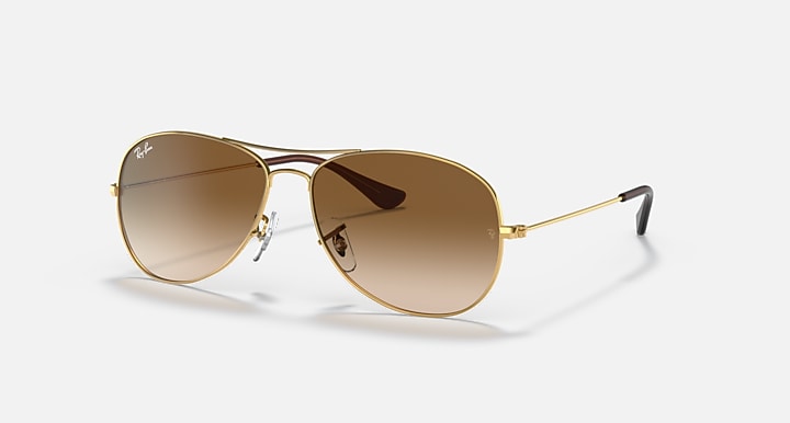 Ray-Ban COCKPIT Arista Gold with Light Brown Gradient Gradient lenses - Quarter