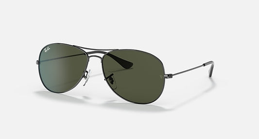 Ray-Ban COCKPIT Gunmetal with G-15 Green Solid Color lenses - Quarter