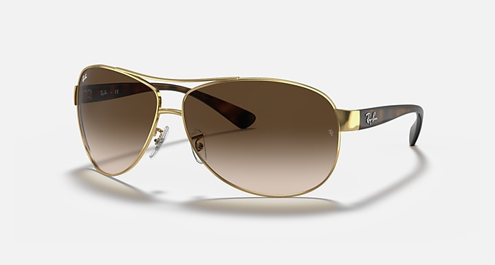 Ray-Ban RB3386 Arista Gold with Brown Gradient Gradient lenses - Quarter