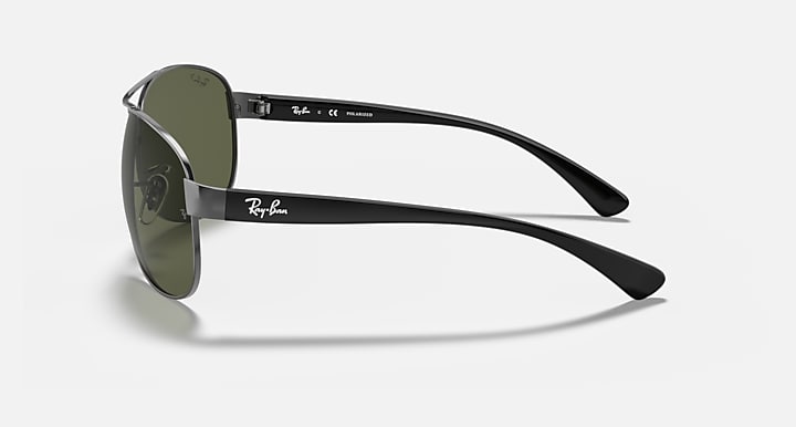 Ray-Ban RB3386 Gunmetal with G-15 Green Polarized Solid Color lenses - Lateral