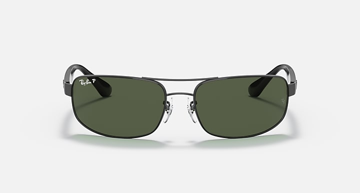 Ray-Ban RB3445 Black with G-15 Green Polarized Solid Color lenses - Front