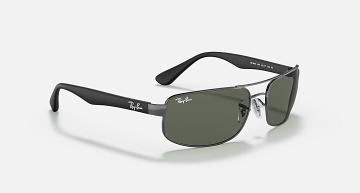 Ray-Ban RB3445 Gunmetal; Black with Green Classic G-15 Solid Color lenses - Alternative