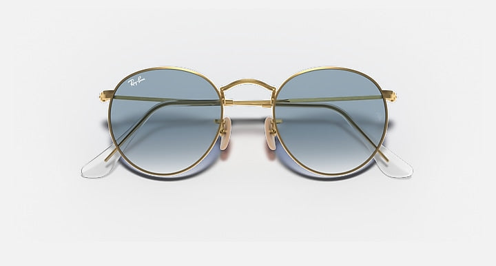 Ray-Ban ROUND FLAT LENSES Arista Gold with Light Blue Gradient Gradient lenses - Closed Front