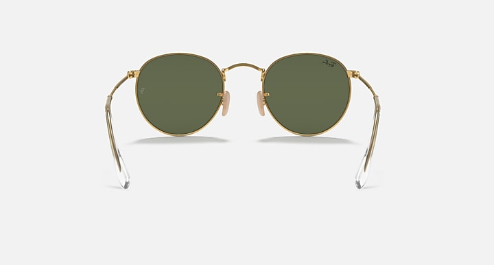 Ray-Ban ROUND FLAT LENSES Arista Gold with G-15 Green Solid Color lenses - Back