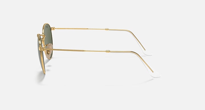 Ray-Ban ROUND FLAT LENSES Arista Gold with G-15 Green Solid Color lenses - Lateral