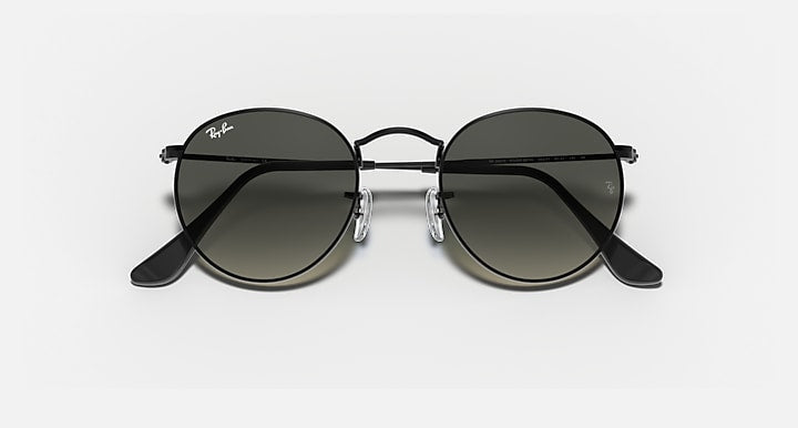 Ray-Ban ROUND FLAT LENSES Black with Grey Gradient Gradient lenses - Closed Front