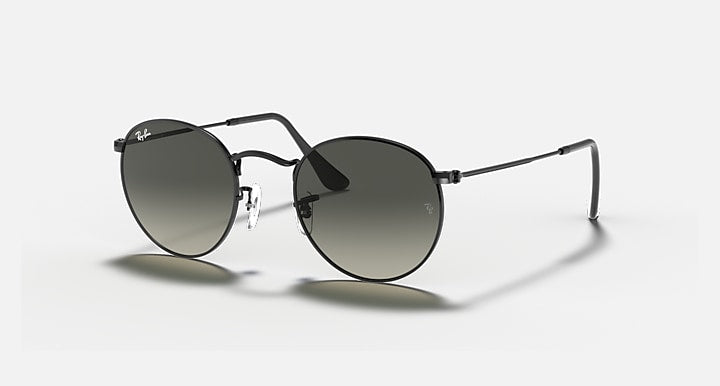 Ray-Ban ROUND FLAT LENSES Black with Grey Gradient Gradient lenses - Quarter