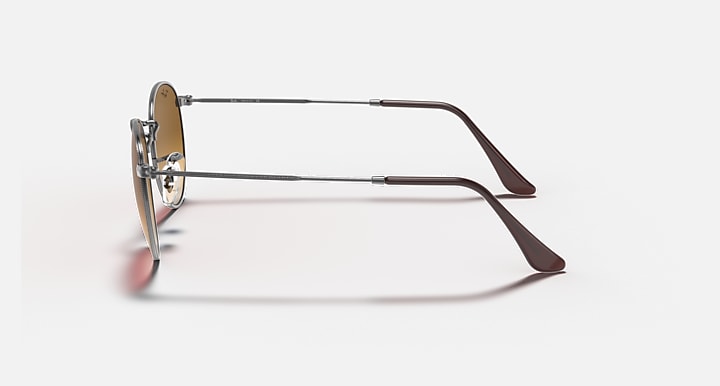 Ray-Ban ROUND FLAT LENSES Gunmetal with Light Brown Gradient Gradient lenses - Lateral