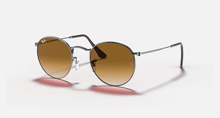 Ray-Ban ROUND FLAT LENSES Gunmetal with Light Brown Gradient Gradient lenses - Quarter
