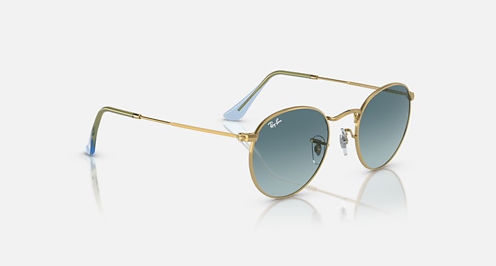 Ray-Ban ROUND METAL Gold with Blue Gradient lenses - Alternative