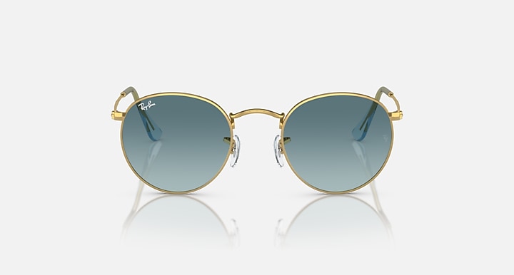 Ray-Ban ROUND METAL Gold with Blue Gradient lenses - Front