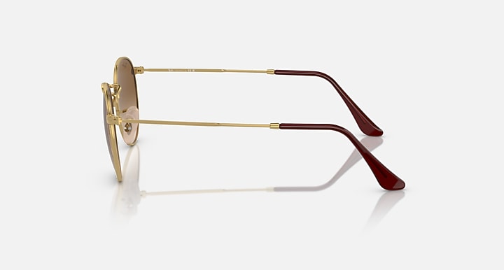 Ray-Ban ROUND METAL Gold with Brown Gradient lenses - Lateral
