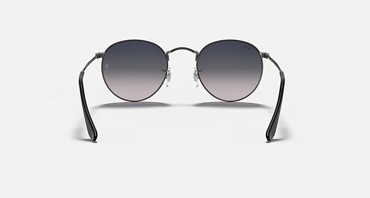 Ray-Ban ROUND METAL @COLLECTION Gunmetal with Polarized Blue & Grey Gradient Gradient lenses - Back