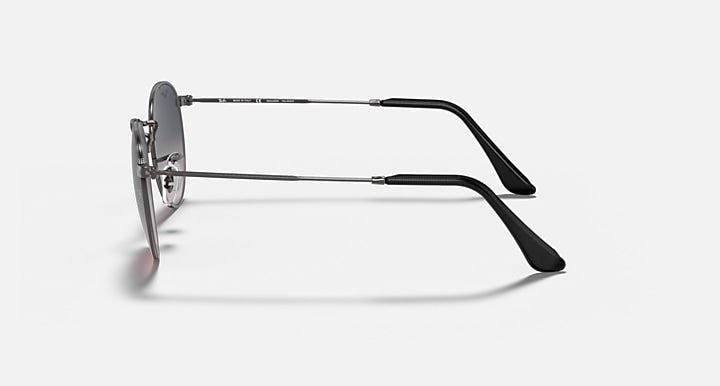 Ray-Ban ROUND METAL @COLLECTION Gunmetal with Polarized Blue & Grey Gradient Gradient lenses - Lateral