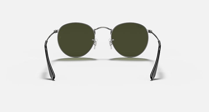 Ray-Ban ROUND METAL Gunmetal with G-15 Green Solid Color lenses - Back