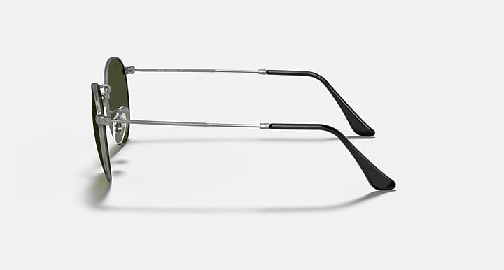 Ray-Ban ROUND METAL Gunmetal with G-15 Green Solid Color lenses - Lateral