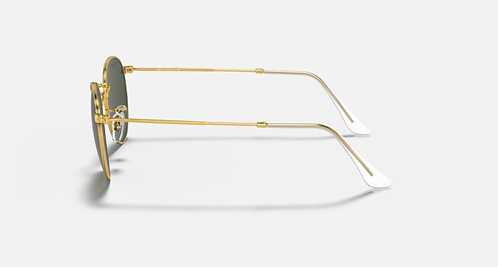 Ray-Ban ROUND METAL LEGEND GOLD Gold with G-15 Green Solid Color lenses - Lateral
