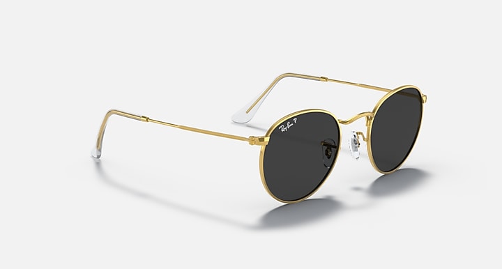 Ray-Ban ROUND METAL Gold with Black Polarized Solid Color lenses - Alternative