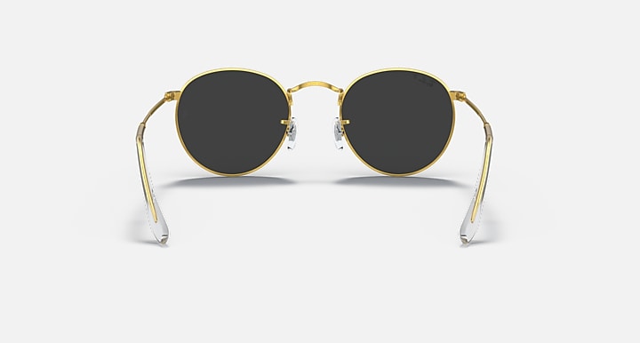 Ray-Ban ROUND METAL Gold with Black Polarized Solid Color lenses - Back